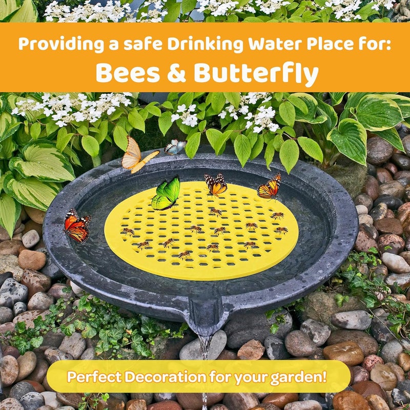 DECOHS 4 Pack Floating Bee Island- 7.87 Inch EVA Foam Floating Bee Watering Station- Butterfly Bee Waterer for Feeding, Bee Bath, Outdoor Garden Decor - Image 4